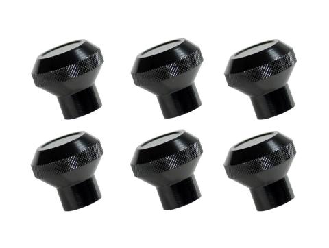 Dash Knob Kit Billet Stainless Steel Black 76-86 Jeep CJ Rugged Ridge