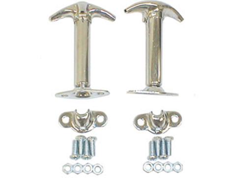 Hood Catch Kit Chrome 41-95 Jeep CJ/Wrangler YJ Rugged Ridge