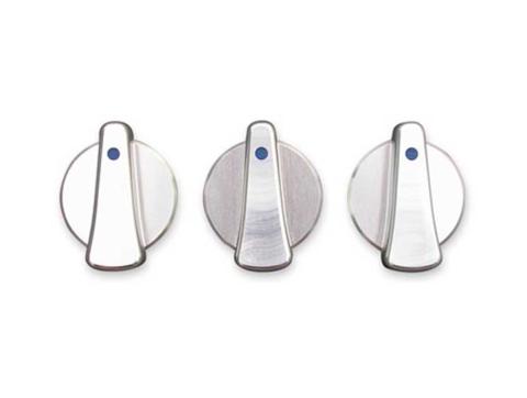 Dash Knob Kit Climate Control 3 Piece Aluminum Blue 99-06 TJ Rugged Ridge