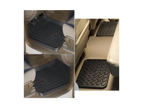 All Terrain Floor Liner Set Black 76-95 Jeep CJ/Wrangler YJ Rugged Ridge