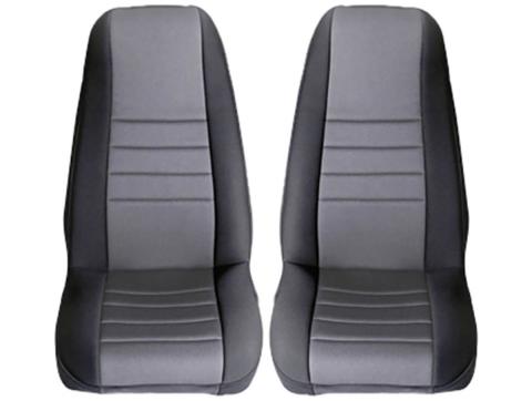 Seat Cover Kit Front Neoprene Gray 97-02 Jeep Wrangler TJ Rugged Ridge