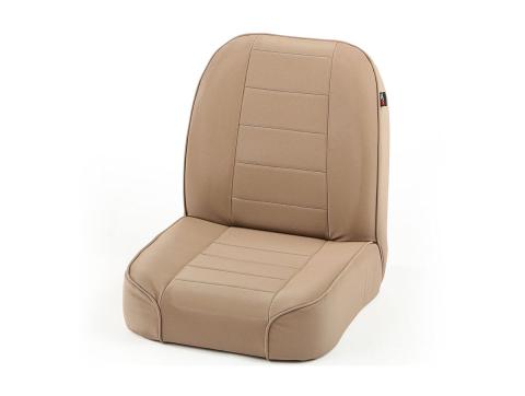 Seat Low-Back Front No-Recline Tan 55-86 Jeep CJ Rugged Ridge
