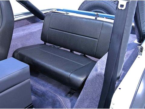 Standard Rear Seat Black Denim 55-95 Jeep CJ and Wrangler Rugged Ridge