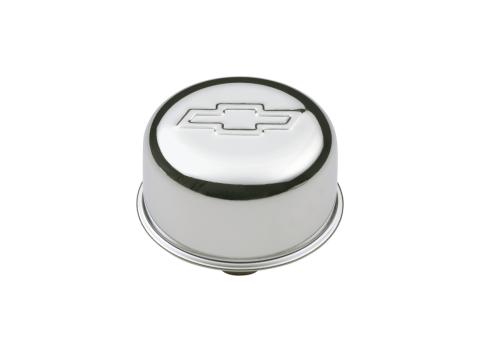 Engine Valve Cover Breather 3 Inch Diameter Chevy Logo Push-In Style Chrome Chevrolet Performance Parts