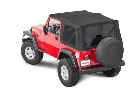  Jeep Replacement Top No Doorskins Tinted Glass For 97-06 Wrangler TJ Black MasterTwill MasterTop