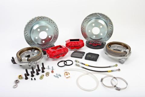 Brake System 12 Inch Rear SS4 w/Park Brake Red Mopar BAER Brakes