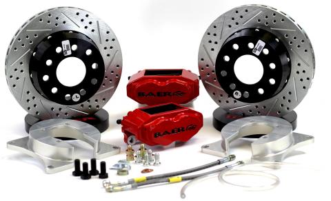 Brake System 11 Inch Rear SS4+ No Park Brake Red Ford 9 Inch BAER Brakes