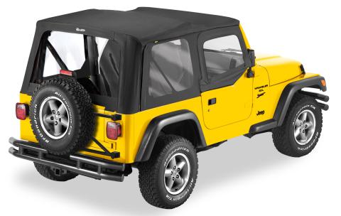 Replace-A-Top for OEM Hardware For Jeep 2003-2006 Wrangler TJ Clear Black Diamond Upper Door Skins Included Bestop