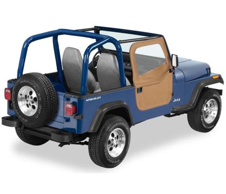 Jeep Doors Full 2-Piece Fabric Doors For Jeep 1980-1986 CJ7 Clear Vinyl Spice Fabric Pair Bestop
