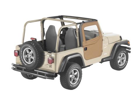 Jeep Doors Full 2-Piece Fabric Doors For Jeep 1997-2006 Wrangler TJ Clear Vinyl Spice Fabric Pair Bestop