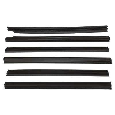 Front & Rear Door Glass Weatherstrip Kit for 84-96 Jeep XJ Cherokee w/ 4 Doors Crown Automotive