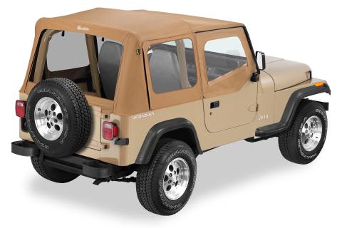 Replace-A-Top for OEM Hardware For Jeep 1988-1995 Wrangler YJ Clear Spice Sailcloth Upper Door Skins Included Bestop
