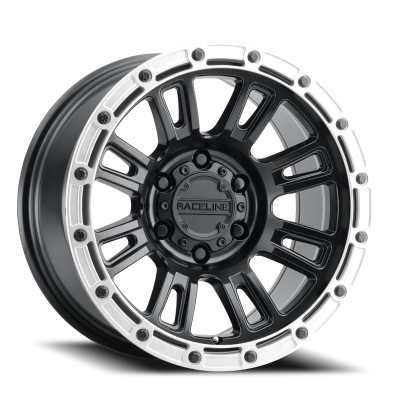 Aluminum Wheels 17x8 Compass 956BS Satin Black Silver Ring 30 Offset 5 on 114.3 Bolt Pattern 72.62 Bore Raceline