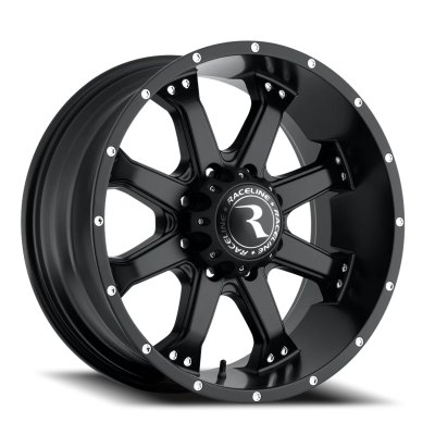 Aluminum Wheels 17x9 Assault 991B Satin Black 25 Offset 6 on 139.7 Bolt Pattern 106.1 Bore Raceline