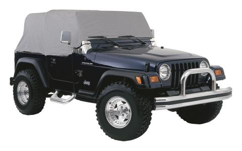 Fits Over Roll Bar Water Resistant Gray Cab Cover for 1987-91 Jeep YJ Wrangler RT Off Road