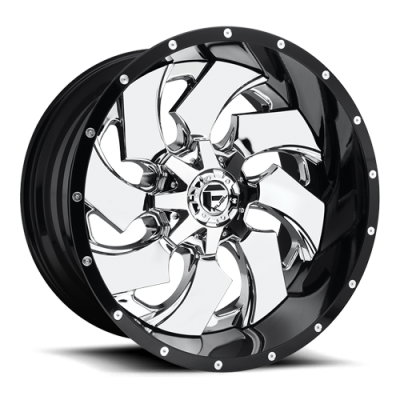 Aluminum Wheels 20X10 Cleaver D240 8 On 170 Chrome/Gloss Black Lip 125.1 Bore -19 Offset 8 Spoke Fuel Off Road Wheels