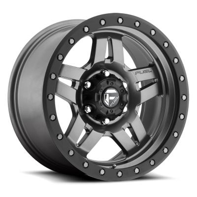 Aluminum Wheels 17X8.5 Anza D558 6 On 139.7 Matte Gunmetal Gray 78.1 Bore -6 Offset 5 Spoke Fuel Off Road Wheels
