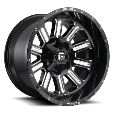 Aluminum Wheels 17X9 Hardline D620 5 On 139.7/5 On 150 Gloss Black/Milled 110.2 Bore 1 Offset Fuel Off Road Wheels