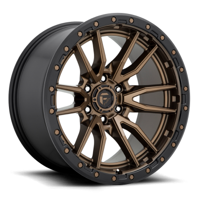 Aluminum Wheels 22X12 Rebel D681 6 On 139.7 Matte Bronze Black Bead Ring 106.1 Bore -44 Offset Fuel Off Road Wheels