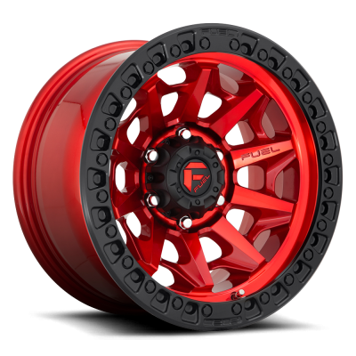 Aluminum Wheels 20X10 Covert D695 8 On 165.1 Candy Red Black Bead Ring 125.22 Bore -18 Offset Multi Spoke Fuel Off Road Wheels
