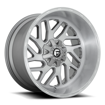 Aluminum Wheels 24X12 Triton Platinum D715 8 On 180 Brush Gunmetal Gray/Clear Tint 124.2 Bore -44 Offset Mesh Spoke Fuel Off Road Wheels