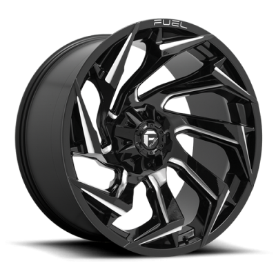Aluminum Wheels 18X9 Reaction D753 5 On 139.7/5 On 150 Gloss Black/Milled 110.1 Bore 1 Offset Fuel Off Road Wheels