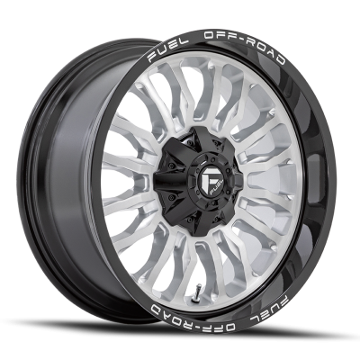 Aluminum Wheels 20X9 Arc D798 8 On 170 Silver/Brushed Face-Milled Black Lip 125.1 Bore 1 Offset Fuel Off Road Wheels