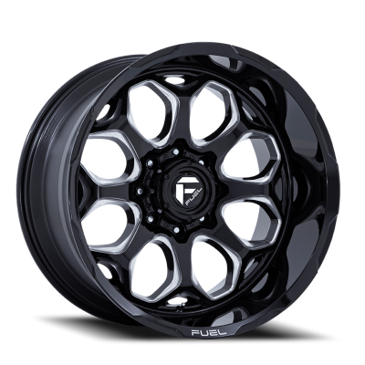 Aluminum Wheels 20X10 Scepter FC862 BE 8 On 180 Gloss Black Milled 124.2 Bore -18 Offset Fuel Off Road Wheels