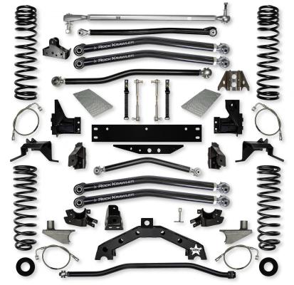 4.5 Inch X-Factor X2 Rear 6 Inch Stretch Long-Arm Suspension System for Jeep Wrangler JK With No Shocks Rock Krawler
