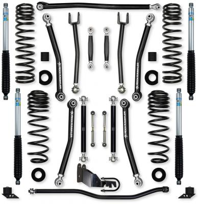 2.5 Inch X-Factor No Limits Mid-Arm Suspension System for Jeep Wrangler JLU 4XE Models With Bilstein Shocks Rock Krawler