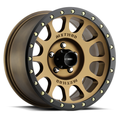 Aluminum Wheels 17x8.5 NV MR305 Bolt Pattern 5 On 127 Offset 25 Lip Size 1.18 Method Bronze BRZ Black Street Loc Method