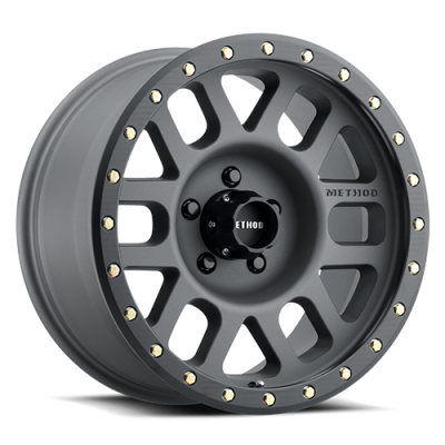 Aluminum Wheels 17x8.5 Grid MR309 Bolt Pattern 5 On 127 Offset 0 Lip Size 1.61 Titanium GY Black Street Loc Method