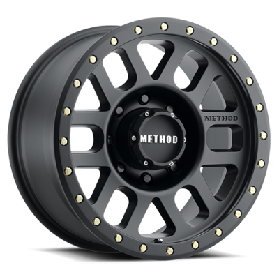 Aluminum Wheels 17x8.5 Grid MR309 Bolt Pattern 8 On 180 Offset 0 Lip Size 1.61 Matte Black MB Method