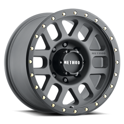 Aluminum Wheels 18x9 Grid MR309 Bolt Pattern 8 On 180 Offset 18 Lip Size 1.65 Titanium GY Black Street Loc Method