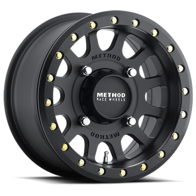 Aluminum Wheels 15x6 MR401 Beadlock UTV Bolt Pattern 4 On 136 Offset 53 Lip Size 0 Matte Black MB Method