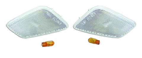 Front Clear Side Marker Light Kit w/ Amber Bulbs for Jeep 97-06 Jeep TJ Wrangler RT Off Road