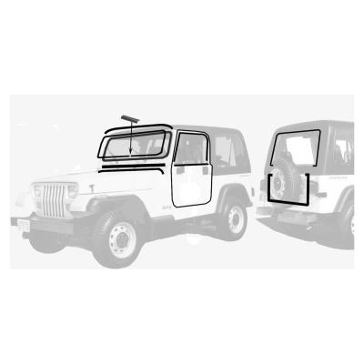 Complete Weatherstrip Kit for 1991-1995 Jeep YJ Wrangler Crown Automotive