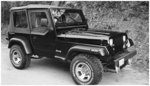 Black Extendafender Style Smooth Finish 4-Piece Fender Flare Set For 1987-1995 Jeep Wrangler (Excludes Renegade) Bushwacker