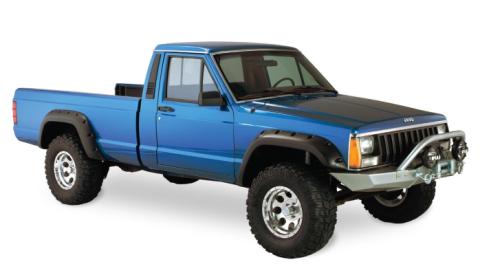 Black Jeep Cutout Style Textured Finish 4-Piece Fender Flare Set For 1984-2001 Jeep Cherokee 2-Door Bushwacker