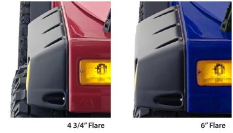 Black Pocket/Rivet Style Textured Finish 4-Piece Fender Flare Set Standard Flare Coverage For 1997-2006 Jeep Wrangler TJ Bushwacker