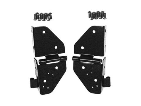 Windshield Hinge Kit Black 76-86 Jeep CJ/87-95 Jeep Wrangler YJ Rugged Ridge