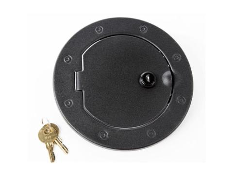 Gas Cap Door Locking Textured Black 07-18 Jeep Wrangler JK/JKU Rugged Ridge