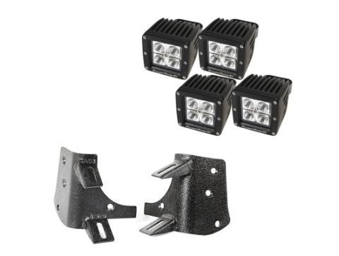 Light Kit Dual A-Pillar 3 Inch Square 97-06 Jeep Wrangler TJ/LJ Rugged Ridge