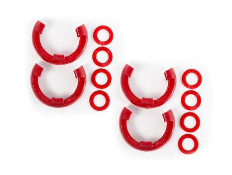 D-Ring Isolator Kit Red 2 Pair 3/4 Inch Rugged Ridge