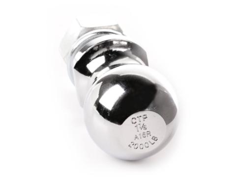 Trailer Hitch Ball 1-7/8 Inch Ball 1 Inch Diameter Shank Chrome Rugged Ridge