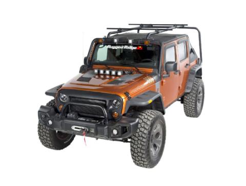 Sherpa Roof Rack Kit 07-18 Jeep Wrangler JKU 4 Door Rugged Ridge