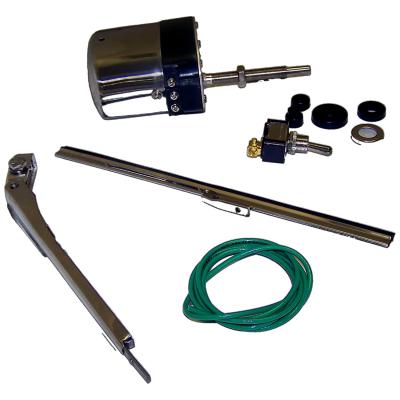 12 Volt 1-Speed Stainless Wiper Motor Kit for 41-63 Jeep CJs, MB, M38, M38-A1 Crown Automotive