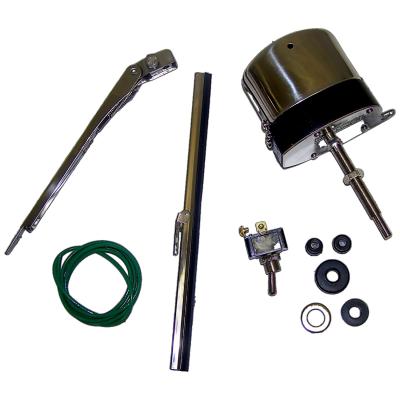 12 Volt 1-Speed Stainless Wiper Motor Kit for 41-63 Jeep CJs, MB, M38, M38-A1 Crown Automotive