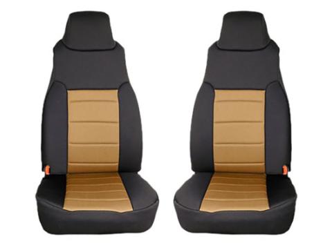 Seat Cover Kit Front Neoprene Tan 97-02 Jeep Wrangler TJ Rugged Ridge