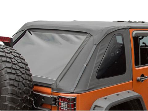 Bowless Soft Top Black Diamond 07-18 Jeep Wrangler JKU 4 Door Rugged Ridge
